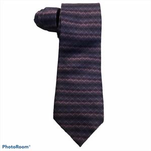 DKNY Purple Geometric Print Silk Tie
